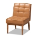 Baxton Studio Sanford Mid-Century Modern Tan Faux Leather Upholstered and Walnut Brown Finished Wood 5-Piece Dining Nook Set - BSOBBT8051.11-Tan/Walnut-5PC Dining Nook Set