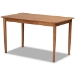 Baxton Studio Sanford Mid-Century Modern Tan Faux Leather Upholstered and Walnut Brown Finished Wood 5-Piece Dining Nook Set - BSOBBT8051.11-Tan/Walnut-5PC Dining Nook Set