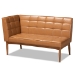 Baxton Studio Sanford Mid-Century Modern Tan Faux Leather Upholstered and Walnut Brown Finished Wood 4-Piece Dining Nook Set - BSOBBT8051.11-Tan/Walnut-4PC Dining Nook Set