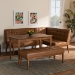 Baxton Studio Sanford Mid-Century Modern Tan Faux Leather Upholstered and Walnut Brown Finished Wood 4-Piece Dining Nook Set - BSOBBT8051.11-Tan/Walnut-4PC Dining Nook Set