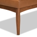 Baxton Studio Sanford Mid-Century Modern Tan Faux Leather Upholstered and Walnut Brown Finished Wood 2-Piece Dining Nook Banquette Set - BSOBBT8051.11-Tan/Walnut-2PC SF Bench
