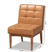 Baxton Studio Sanford Mid-Century Modern Tan Faux Leather Upholstered and Walnut Brown Finished Wood Dining Chair - BSOBBT8051.11-Tan/Walnut-CC