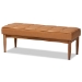 Baxton Studio Sanford Mid-Century Modern Tan Faux Leather Upholstered and Walnut Brown Finished Wood Dining Bench