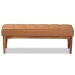 Baxton Studio Sanford Mid-Century Modern Tan Faux Leather Upholstered and Walnut Brown Finished Wood Dining Bench - BSOBBT8051.11-Tan/Walnut-Bench