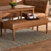Baxton Studio Sanford Mid-Century Modern Tan Faux Leather Upholstered and Walnut Brown Finished Wood Dining Bench - BSOBBT8051.11-Tan/Walnut-Bench