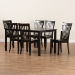 Baxton Studio Erion Modern and Contemporary Dark Brown Finished Wood 7-Piece Dining Set - BSOErion-Dark Brown-7PC Dining Set