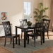 Baxton Studio Erion Modern and Contemporary Dark Brown Finished Wood 5-Piece Dining Set - BSOErion-Dark Brown-5PC Dining Set