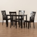Baxton Studio Erion Modern and Contemporary Dark Brown Finished Wood 5-Piece Dining Set - BSOErion-Dark Brown-5PC Dining Set