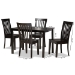 Baxton Studio Erion Modern and Contemporary Dark Brown Finished Wood 5-Piece Dining Set - BSOErion-Dark Brown-5PC Dining Set