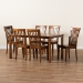 Baxton Studio Erion Modern and Contemporary Walnut Brown Finished Wood 7-Piece Dining Set - BSOErion-Walnut-7PC Dining Set