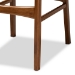 Baxton Studio Katya Mid-Century Modern Grey Fabric Upholstered and Walnut Brown Finished Wood 2-Piece Bar Stool Set - BSORH378BP-Grey/Walnut Bent Seat-BS-2PK