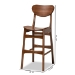 Baxton Studio Katya Mid-Century Modern Walnut Brown Finished Wood 2-Piece Bar Stool Set - BSORH378BP-Walnut Bent Seat-BS-2PK