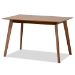 Baxton Studio Euclid Mid-Century Modern Grey Fabric Upholstered and Walnut Brown Finished Wood 5-Piece Dining Set - BSORH369C-Grey/Walnut-5PC Dining Set