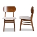 Baxton Studio Euclid Mid-Century Modern Grey Fabric Upholstered and Walnut Brown Finished Wood 2-Piece Dining Chair Set - BSORH369C-Grey/Walnut Flat Seat-DC-2PK