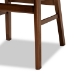 Baxton Studio Euclid Mid-Century Modern Grey Fabric Upholstered and Walnut Brown Finished Wood 2-Piece Dining Chair Set - BSORH369C-Grey/Walnut Flat Seat-DC-2PK