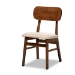 Baxton Studio Euclid Mid-Century Modern Sand Fabric Upholstered and Walnut Brown Finished Wood 5-Piece Dining Set - BSORH369C-Sand/Walnut-5PC Dining Set