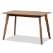 Baxton Studio Euclid Mid-Century Modern Sand Fabric Upholstered and Walnut Brown Finished Wood 5-Piece Dining Set - BSORH369C-Sand/Walnut-5PC Dining Set
