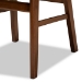Baxton Studio Euclid Mid-Century Modern Sand Fabric Upholstered and Walnut Brown Finished Wood 5-Piece Dining Set - BSORH369C-Sand/Walnut-5PC Dining Set
