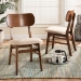 Baxton Studio Euclid Mid-Century Modern Sand Fabric Upholstered and Walnut Brown Finished Wood 2-Piece Dining Chair Set - BSORH369C-Sand/Walnut Flat Seat-DC-2PK