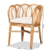 bali & pari Melody Modern and Contemporary Natural Finished Rattan Dining Chair - BSOMelody-Natural-DC