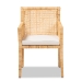 bali & pari Karis Modern and Contemporary Natural Finished Wood and Rattan Dining Chair - BSOKaris-Natural-DC
