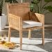 bali & pari Karis Modern and Contemporary Natural Finished Wood and Rattan Dining Chair - BSOKaris-Natural-DC