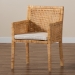 bali & pari Karis Modern and Contemporary Natural Finished Wood and Rattan Dining Chair - BSOKaris-Natural-DC
