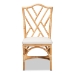 bali & pari Sonia Modern and Contemporary Natural Finished Rattan Dining Chair - BSOSonia-Natural-DC No Arm