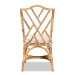 bali & pari Sonia Modern and Contemporary Natural Finished Rattan Dining Chair - BSOSonia-Natural-DC No Arm