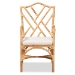 bali & pari Delta Modern and Contemporary Natural Finished Rattan Dining Chair - BSODelta-Natural-DC