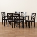 Baxton Studio Verner Modern and Contemporary Grey Fabric Upholstered and Dark Brown Finished Wood  7-Piece Dining Set - BSORH330C-Grey/Dark Brown-7PC Dining Set