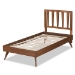 Baxton Studio Michi Modern and Contemporary Ash Walnut Finished Wood Twin Size Bed - BSOMichi-Ash Walnut-Twin
