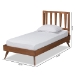 Baxton Studio Michi Modern and Contemporary Ash Walnut Finished Wood Twin Size Bed - BSOMichi-Ash Walnut-Twin