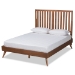 Baxton Studio Saki Mid-Century Modern Walnut Brown Finished Wood King Size Platform Bed
