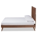 Baxton Studio Saki Mid-Century Modern Walnut Brown Finished Wood King Size Platform Bed - BSOSaki-Ash Walnut-King