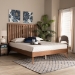 Baxton Studio Saki Mid-Century Modern Walnut Brown Finished Wood King Size Platform Bed - BSOSaki-Ash Walnut-King