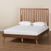 Baxton Studio Saki Mid-Century Modern Walnut Brown Finished Wood King Size Platform Bed - BSOSaki-Ash Walnut-King