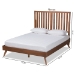 Baxton Studio Saki Mid-Century Modern Walnut Brown Finished Wood King Size Platform Bed - BSOSaki-Ash Walnut-King