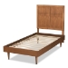 Baxton Studio Rin Mid-Century Modern Walnut Brown Finished Wood Twin Size Platform Bed - BSORin-Ash Walnut-Twin
