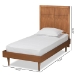 Baxton Studio Rin Mid-Century Modern Walnut Brown Finished Wood Twin Size Platform Bed - BSORin-Ash Walnut-Twin