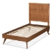 Baxton Studio Noela Mid-Century Modern Walnut Brown Finished Wood Twin Size Platform Bed - BSONoela-Ash Walnut-Twin
