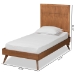 Baxton Studio Noela Mid-Century Modern Walnut Brown Finished Wood Twin Size Platform Bed - BSONoela-Ash Walnut-Twin