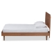 Baxton Studio Hiro Mid-Century Modern Walnut Brown Finished Wood Twin Size Platform Bed - BSOHiro-Ash Walnut-Twin
