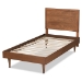 Baxton Studio Hiro Mid-Century Modern Walnut Brown Finished Wood Twin Size Platform Bed - BSOHiro-Ash Walnut-Twin