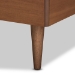Baxton Studio Hiro Mid-Century Modern Walnut Brown Finished Wood Twin Size Platform Bed - BSOHiro-Ash Walnut-Twin