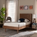 Baxton Studio Hiro Mid-Century Modern Walnut Brown Finished Wood Twin Size Platform Bed - BSOHiro-Ash Walnut-Twin