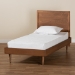 Baxton Studio Hiro Mid-Century Modern Walnut Brown Finished Wood Twin Size Platform Bed - BSOHiro-Ash Walnut-Twin