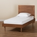 Baxton Studio Hiro Mid-Century Modern Walnut Brown Finished Wood Twin Size Platform Bed - BSOHiro-Ash Walnut-Twin