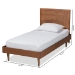 Baxton Studio Hiro Mid-Century Modern Walnut Brown Finished Wood Twin Size Platform Bed - BSOHiro-Ash Walnut-Twin