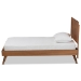 Baxton Studio Jiro Mid-Century Modern Walnut Brown Finished Wood Twin Size Platform Bed - BSOJiro-Ash Walnut-Twin